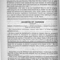 0672 - Page 664 - Bulletin [L.-H. Petit] / Sociétés et congrès. Généralisation du muguet. - Diabète pancréatique. - Congrès de la Société italienne de médecine interne / Feuilleton. Causerie. Anecdotes sur Ricord