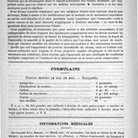 0714 - Page 706 - Académies et sociétés savantes. Académie des sciences / Formulaire. Potion contre le mal de mer. - Rouquette / Informations médicales. Le banquet Paul Berger