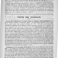 0737 - Page 729 - Bibliothèque. Manuel pratique des maladies de l'enfance, par A. d'Espine et C. Picot... J.-B. Baillière, 1889 / Revue des journaux. Usage de la phytolacca decandra dans la pratique ophthalmologique, par W.-P. Fowler. (Annales d'oculistique, 1889) / Traitement de la laryngite striduleuse, par le docteur Reynolds. (Courrier méd., 1889)