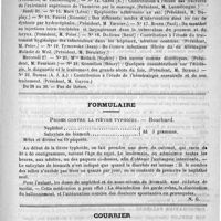 0799 - Page 791 - Faculté de médecine de Paris. Thèses de doctorat soutenues pendant les mois d'octobre et de novembre 1889 / Formulaire. Prises contre la fièvre typhoïde. - Bouchard / Courrier. Une nouvelle chaire à la faculté. - Une réforme à compléter