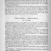 0804 - Page 796 - Clinique médicale. - M. le professeur Potain. Rhumatisme et épilepsie. Leçon faite le 16 novembre 1889 à l'hôpital de la charité et recueillie par C. Hischmann... / Coeur et carotide. - Temps du coeur. Par P. Duroziez