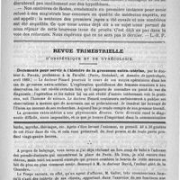 0819 - Page 807 - Bulletin / Revue trimestrielle d'obstétrique et de gynécologie. Documents pour servir à l'histoire de la grossesse extra-utérine, par le docteur A. Pinard... (Paris, Steinheil, et Annales de gynécologie, avril 1889) / Feuilleton. Causerie
