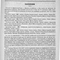 0827 - Page 815 - Revue trimestrielle d'obstétrique et de gynécologie. Documents pour servir à l'histoire de la grossesse extra-utérine, par le docteur A. Pinard... (Paris, Steinheil, et Annales de gynécologie, avril 1889) (A suivre) / Courrier. Faculté de médecine de Paris / Un cours de désinfection