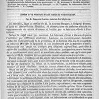 0829 - Page 817 - Comité de rédaction / Sommaire / Action de la teinture d'iode contre le vomissement. Par M. François Cartier...