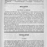 0853 - Page 841 - Comité de rédaction / Sommaire / Bulletin. La réforme en médecine / Feuilleton. Causerie