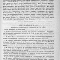 0865 - Page 849 - Académies et sociétés savantes. Académie de médecine. Séance publique annuelle / Société de médecine de Paris. Séance du 23 novembre 1889
