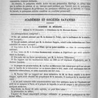 0888 - Page 872 - Thérapeutique. L'influenza et son traitement / Académies et sociétés savantes. Académie de médecine. Séance du 17 décembre