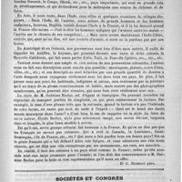 0899 - Page 883 - Bibliothèque. Nos colonies, par Onésime Reclus. Librairie Hachette, 1889 [Dr G. Richelot père] / Sociétés et congrès. Tétanos céphalique. - Centre des mouvements réflexes de l'iris. - Traitement de la lithiase biliaire par l'huile d'olive. - Les gliomes de l'oeil