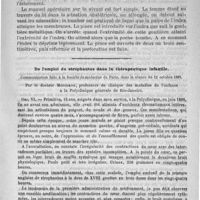 0021 - Page 17 - Intervention dans un cas d'insertion vicieuse du placenta et description d'une pince perce-membranes, par H. Stapfer / De l'emploi du strophantus dans la thérapeutique infantile. Communication faite à la société de médecine de Paris, dans la séance du 12 octobre 1889, par le docteur Moncorvo...