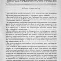 0077 - Page 73 - Comité de Rédaction / Sommaire / Adénome et cancer du foie