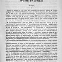 0093 - Page 89 - Bulletin. Note sur un cas de guérison de tétanos dit spontané. Par le docteur Alexandre Paris... / Sociétés et Congrès. La grippe / Feuilleton. Causerie