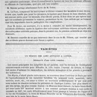 0110 - Page 106 - Académies et sociétés savantes. Société de chirurgie. Séance du 15 janvier / Variétés. Un témoin des âges antiques à Lutèce