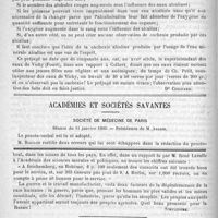 0130 - Page 126 - Congrès d'hydrologie. Séance du 4 octobre 1889. Cachexie alcaline [Dr Coignard] / Académies et sociétés savantes. Société de médecine de Paris. Séance du 11 janvier 1890 / Feuilleton. Causerie [Simplissime] / Collutoire contre la diphthérie. - Jules Simon