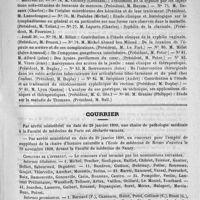 0195 - Page 191 - Faculté de médecine de Paris. Thèses de doctorat pendant le mois de janvier 1890 / Courrier. Concours de l'internat / Association générale