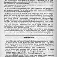 0244 - Page 240 - Académies et sociétés savantes. Société médicale des hôpitaux. Séance du 5 février 1890 / Courrier