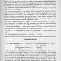 0279 - Page 275 - Académies et sociétés savantes. Société médicale des hôpitaux. Séance du 14 février 1890 / Formulaire. Collyre anesthésique à la cocaïne. - De Saint-Germain et Valude / Courrier