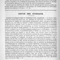 0288 - Page 284 - Bibliothèque. Manuel pratique de jurisprudence médicale, par L. Guerrier et Rotureau. Paris, G. Masson, 1890 / Revue des journaux. L'huile d'eucalyptus dans le traitement de la coqueluche (The therap. Gaz., le 15 janvier 1890) / Académies et sociétés savantes. Société de médecine pratique. Séance du 6 février 1890