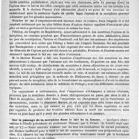 0299 - Page 295 - Revue des journaux. Journaux italiens. Quelques cas d'herpès de la cornée produits par la migraine (Gaz. médica lombardia, n° 2) / Sur le passage de la morphine dans le lait de la femme (Gazz. degli ospitali, 100 et 101) / Sur le passage de la morphine dans le lait de la femme (In Gazetta degli ospitali, n° 5) / Sur la valeur des divers moyens de traitement des gonflements chroniques de la rate (suite de malaria) (Gazetta degli ospitali, n° 8)