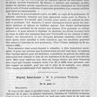 0307 - Page 303 - Bulletin. Réorganisation des études médicales dentaires / Hôpital Saint-Louis - M. le professeur Fournier. De la gale