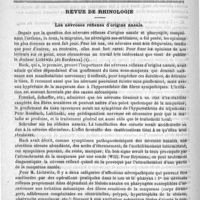 0336 - Page 332 - Deux variétés d'angiomes de la main. Observation communiquée à la société de médecine de Paris dans la séance du 9 août 1889, par le docteur Polaillon / Revue de rhinologie. Les névroses réflexes d'origine nasale