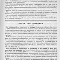 0347 - Page 343 - Bibliothèque. De l'emploi des préparations d'hydrastis canadensis, par A. Cabanès, thèse inaug., Paris 1889. - Ollier-Henry... / Revue des journaux. Le traitement de la coqueluche en Espagne (Congrès scientifique de Barcelone) / Les bactéries du coryza aigu et chronique, et de l'ozène et leurs rapports avec ces maladies, par Hajek (Journal of laryngol., oct. 1888, et Annales des mal. de l'oreille, 1889, 12) / Affections douloureuse de la gorge d'origine goutteuse, par Allen Harrison (Philad. med. New et Ann. des mal. de l'oreille, 1889, 12)