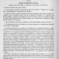 0362 - Page 358 - Bibliothèque. Traité de chimie générale comprenant les principales applications de la chimie aux sciences biologiques et aux arts industriels, par Paul Schützenberger... 1890, librairie Hachette / Académies et sociétés savantes. Société de médecine de Paris. Séance du 22 février 1890