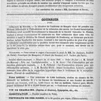 0364 - Page 360 - Académies et sociétés savantes. Société de médecine pratique. Séance du 27 février 1890 / Courrier. Crémation en Hongrie / Nécrologie [Brulfert (de Paris) / Nourrigat (de Mauguio) / Peillard (de Donzère) / F. Vacher (de Paris)] / Société médico-pratique