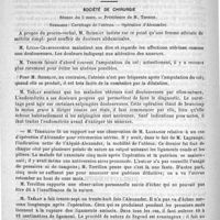 0374 - Page 370 - Bibliothèque. Traité élémentaire de pathologie générale, comprenant la pathogénie et la physiologie pathologique, par H. Hallopeau... J.-B. Baillière, 1890 [P. Le Gendre] / Académies et sociétés savantes. Société de chirurgie. Séance du 5 mars