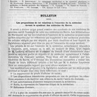 0377 - Page 373 - Comité de rédaction / Sommaire / Bulletin. Les propositions de loi relatives à l'exercice de la médecine devant le syndicat des médecins du Havre