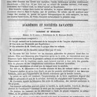 0381 - Page 377 - Hydrologie. Traitement de l'ictère rond de l'estomac par les eaux minérales de Saint -Yorre-Vichy (sources Saint-Louis) / Académies et sociétés savantes. Académie de médecine. Séance du 11 mars