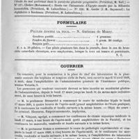 0411 - Page 407 - Académies et sociétés savantes. Faculté de médecine de Paris. Thèses de doctorat pendant le mois de février 1890 / Formulaire. Pilules contre la toux. - N. Guéneau de Mussy / Courrier