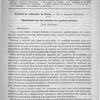 0413 - Page 409 - Comité de rédaction / Sommaire / Faculté de médecine de Paris. - M. le docteur Déjerine. Conférences sur les maladies du système nerveux. Leçon d'ouverture