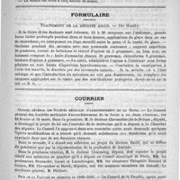 0435 - Page 431 - Académies et sociétés savantes. Société de médecine de Paris. Séance du 8 mars 1890 / Formulaire. Traitement de la métrite aiguë. - De Sinéty / Courrier. Conseil général des sociétés médicales d'arrondissement de la Seine / Prix de la faculté de médecine en 1888-1889