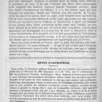 0460 - Page 452 - Faculté de médecine de Paris. - M. le professeur Brouardel. Le criminel. Leçon d'ouverture / Revue d'orthopédie