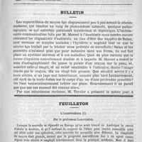 0465 - Page 457 - Comité de rédaction / Sommaire / Bulletin / Feuilleton. L'anesthésie, par le professeur Laboulbène
