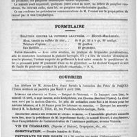 0512 - Page 504 - Académies et sociétés savantes. Société médicale des hôpitaux. Séance du 28 mars 1890 / Formulaire. Solution contre la phthisie laryngée. - Moreli-Mackensie / Courrier. Internat des hôpitaux de Paris / Association amicale des internes et anciens internes