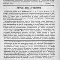 0520 - Page 512 - Hôpital Saint Antoine. Les types cliniques du cancer de l'estomac. Causeries cliniques par le docteur Tapret, recueillies par le docteur G. Dubor (A suivre) / Revue des journaux. Traitement abortif de la blennorragie / Feuilleton. Bibliothèque anthropologique. Pathologie comparée de l'homme et des êtres organisés, par le docteur A. Bordier... [Dr G. Richelot]