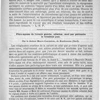0527 - Page 519 - Bulletin. Fibro-myome de l'ovaire gauche, ablation, mort par péritonite le troisième jour, par le docteur Millot-Carpentier, de Montécouvez (Nord) / Feuilleton. Causerie