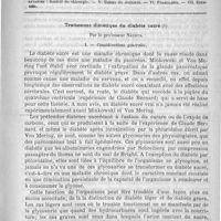 0585 - Page 573 - Comité de rédaction / Sommaire / Traitement diététique du diabète sucré, par le professeur Naunyn