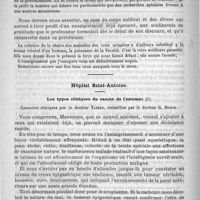 0622 - Page 610 - Bulletin / Hôpital Saint Antoine. Les types cliniques du cancer de l'estomac. Causeries cliniques par le docteur Tapret, recueillies par le docteur G. Budor