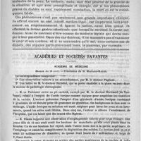 0639 - Page 627 - Hôpital de la Pitié. - M. Lancereaux. Les accidents graves des diabètes glycosuriques - Acétonémie / Académies et sociétés savantes. Académie de médecine. Séance du 29 avril