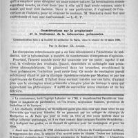 0647 - Page 635 - Bulletin. Considérations sur la prophylaxie et le traitement de la tuberculose pulmonaire. Communication faite à la société de médecine de Paris, dans la séance du 22 mars 1890, par le docteur Ch. Abadie / Feuilleton. Causerie