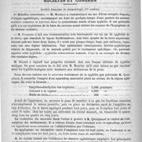 0664 - Page 652 - Revue des journaux. Traitement de la syphilis par les préparations iodées, par Em. Poor (Allg. Wienner mediz. Zestung et Revue de thérap., 1889) / Sociétés et Congrès. Société française de la dermatologie (1re session)
