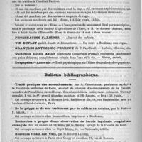 0668 - Page 656 - Formulaire. Traitement de la typhlite. - Bouchard / Courrier. Statistique de l'Institut Pasteur / Société d'agriculture de l'Eure / Bulletin bibliographique. Traité pratique des accouchements, par A. Charpentier / De la grippe et de son traitement par le sulfate de quinine, par le docteur P. Gellie / Recherches à propos d'une observation de hernie inguinale congénitale étranglée chez un enfant de 13 mois, par G. Phocas / Nouvelles études sur Vals, par le docteur Lafosse / L'assainissement de Bordeaux, par le docteur E. Mauriac / L'organisation des secours publics en cas d'accidents en Allemagne et en Autriche-Hongrie, par le docteur E. Mauriac