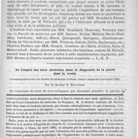 0683 - Page 671 - Bulletin / De l'emploi des eaux minérales dans le diagnostic de la pierre dans la vessie. Communication faite à la société de médecine de Paris, dans la séance du 9 novembre 1890, par le docteur P. Bouloumié / Feuilleton. Causerie