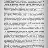 0698 - Page 686 - Revue des journaux. Journaux italiens. Recherches histologiques dans un cas d'empoisonnement aigu par l'acide phénique, par le docteur V. Gianturco (In Gazzetta delle cliniche, n° 6 ; avril) / Sur six cas d'ulcération syphilitique papuleuse non infectante / De l'atrophie musculaire précoce dans les paralysies d'origine cérébrale, par le docteur Borgherini (In 1er fasc. Rivista speriment. di freniatria, etc., etc.) [Millot-Carpentier]