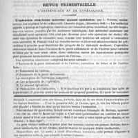 0720 - Page 708 - Un cas de morve chez l'homme. Observation communiquée à la société de médecine de Paris dans la séance du 11 janvier 1890, par M. Pinteaud-Désallées / Revue trimestrielle d'obstétrique et de gynécologie. L'opération césarienne moderne ; manuel opératoire, par J. Potocki (Annales de gyn., décembre 1889) / Feuilleton. Causerie