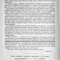 0722 - Page 710 - Revue trimestrielle d'obstétrique et de gynécologie. L'opération césarienne moderne ; manuel opératoire, par J. Potocki (Annales de gyn., décembre 1889) / Feuilleton. Causerie [Simplissime] / Potion contre la bronchite chronique. - E. Ferrand