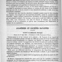 0726 - Page 714 - Bibliothèque. Revue internationale de bibliographie médicale, pharmaceutique et vétérinaire, dirigée par le docteur Jules Rouvier..., avril 1890. - Paris, librairie médicale... / Académies et sociétés savantes. Société de médecine pratique. Séance du 1er mai 1890