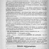 0728 - Page 716 - Courrier. Ecole de médecine navale / Etats Unis / Espagne / Ecole de médecine du Val-de Grace / Service médical des épidémies / Homicide par imprudence / Bulletin bibliographique. Du traitement des kystes hydatiques du foie. Méthode éclectique de Bouveret, par le docteur Louis Minjard / De l'adénie, sa nature infectieuse, par le docteur A. Guillermet